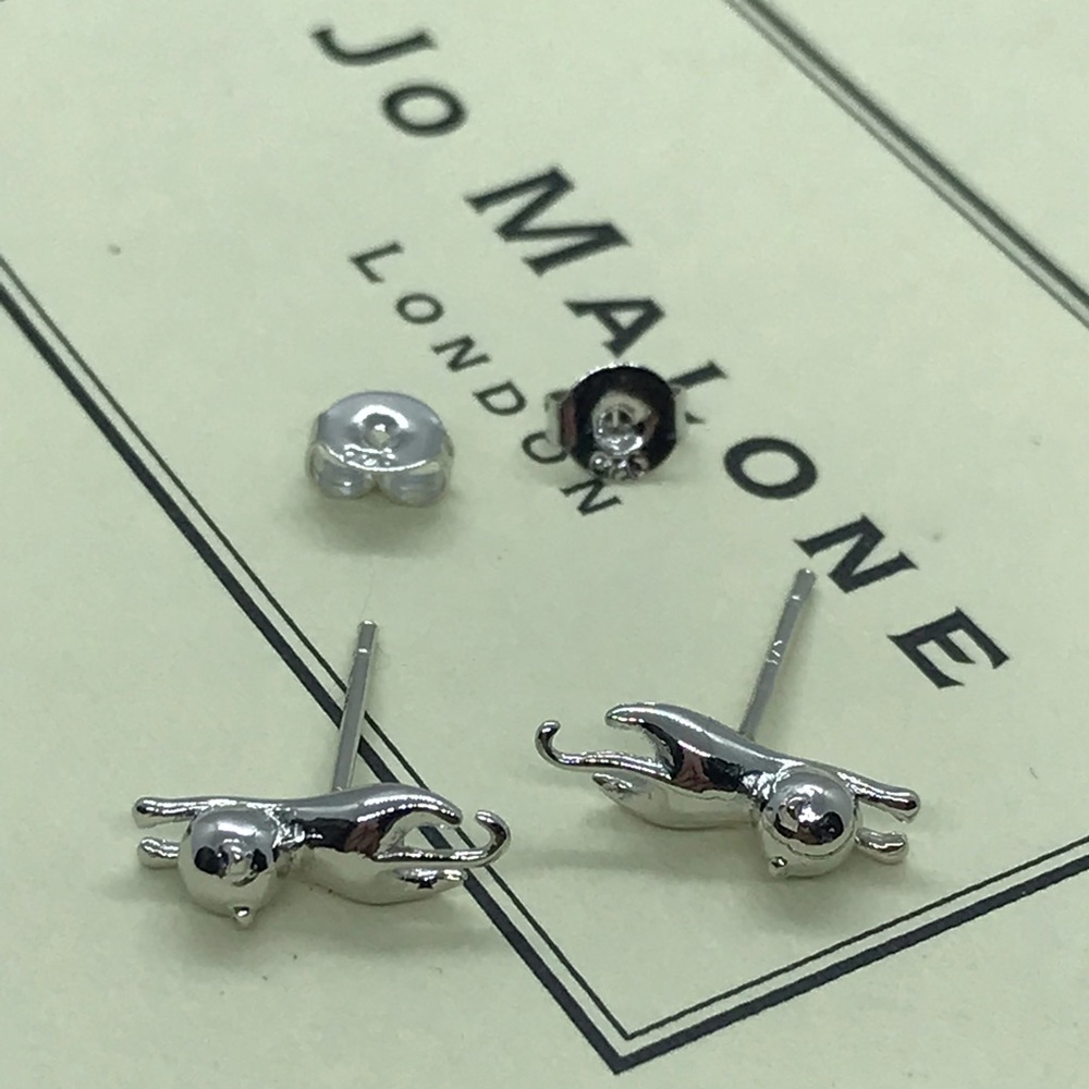 🌟 Sterling Silver 925 Cat 🐈 Stud Earrings - Picture 4 of 8